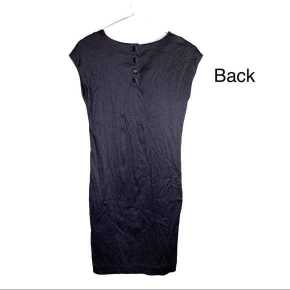 LC Lauren Conrad Solid Black Pocketed Form Fitting Sleeve Dress Size 12 - Picture 6 of 14